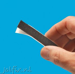 Klittenband Zelfklevend 16mm×25meter ZWART HAAK