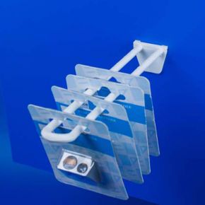 Kartonhaak dubbel rond wit 300mm