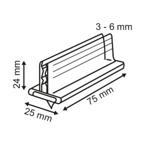 Gripper 75×25 mm - klemt 3-5 mm